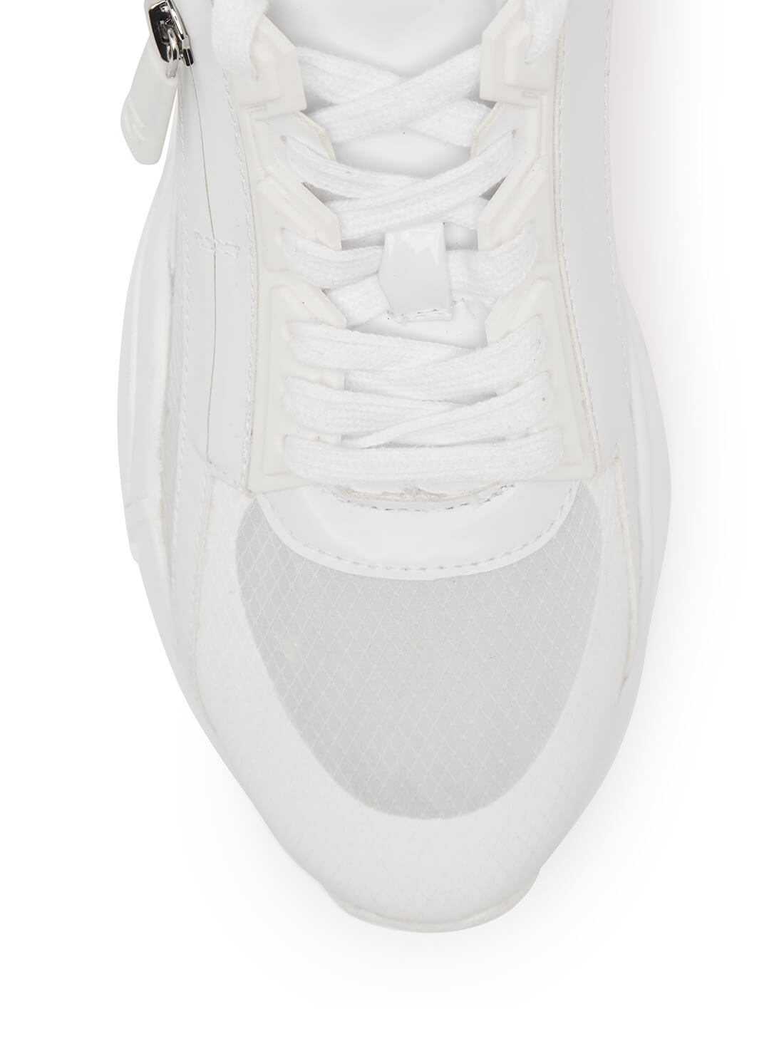GUESS Women's White Sporty Bailian Sneakers BAILIAN2 Top View