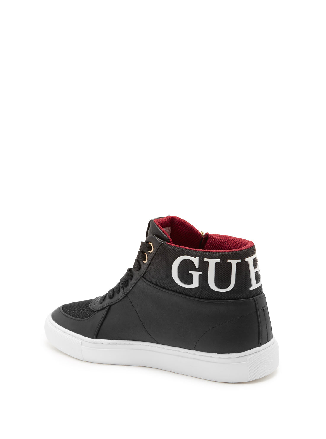 GUESS Men's Black Bowler High Top Sneakers BOWLER Back View