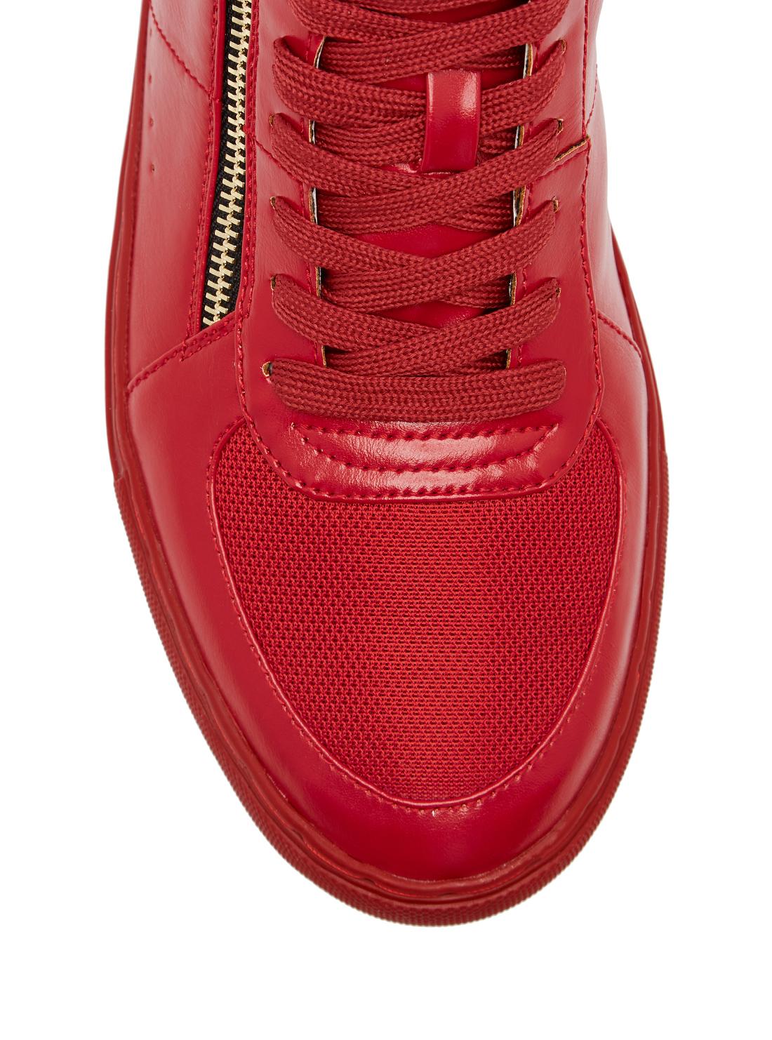 GUESS Men's Red Bowler High Top Sneakers BOWLER Top View