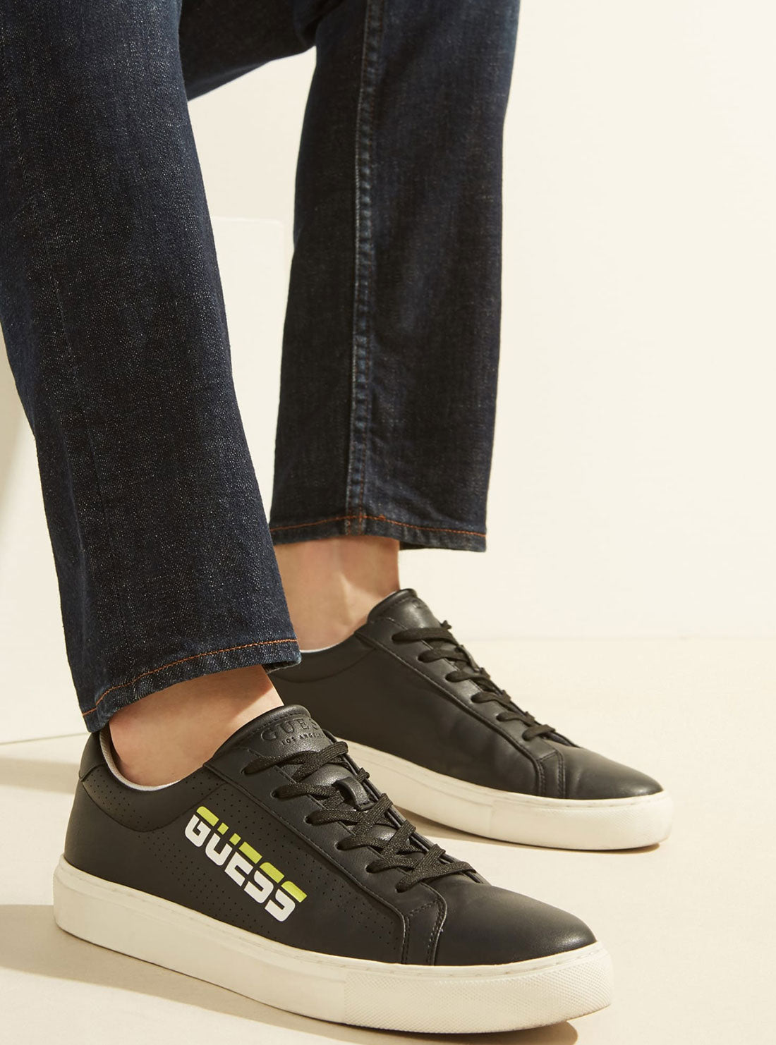 GUESS Men's Black Barolo Logo Sneakers BAROLO Lifestyle View