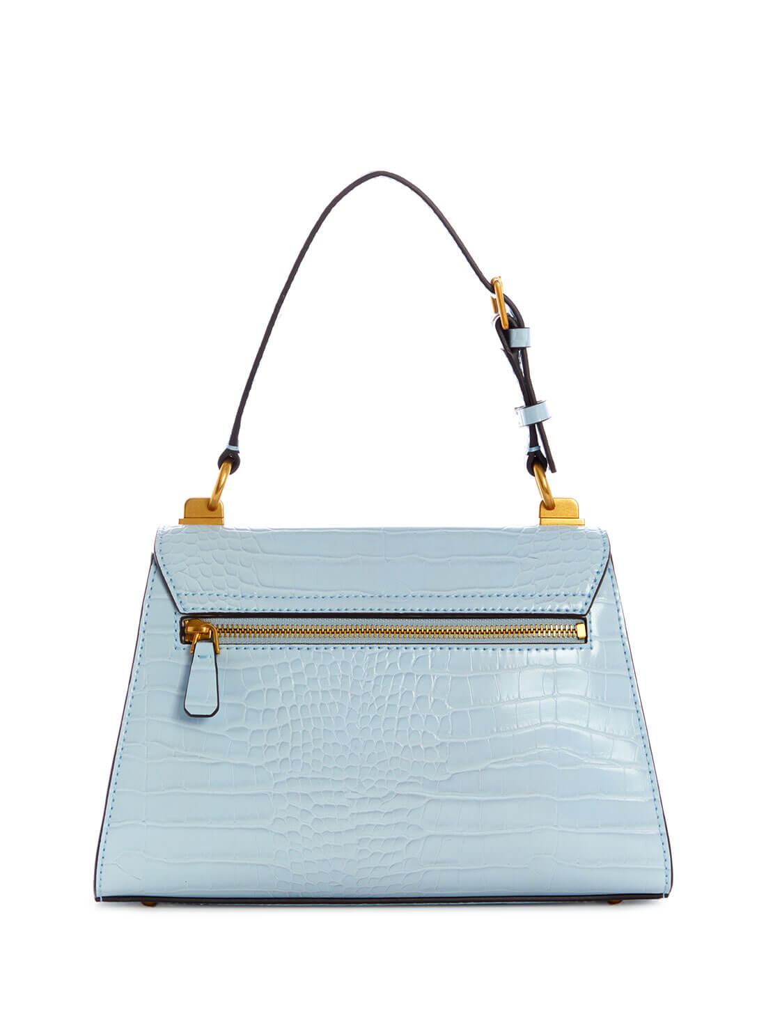 GUESS Womens  Blue Croc Stephi Top Handle Satchel CA787520 Back View