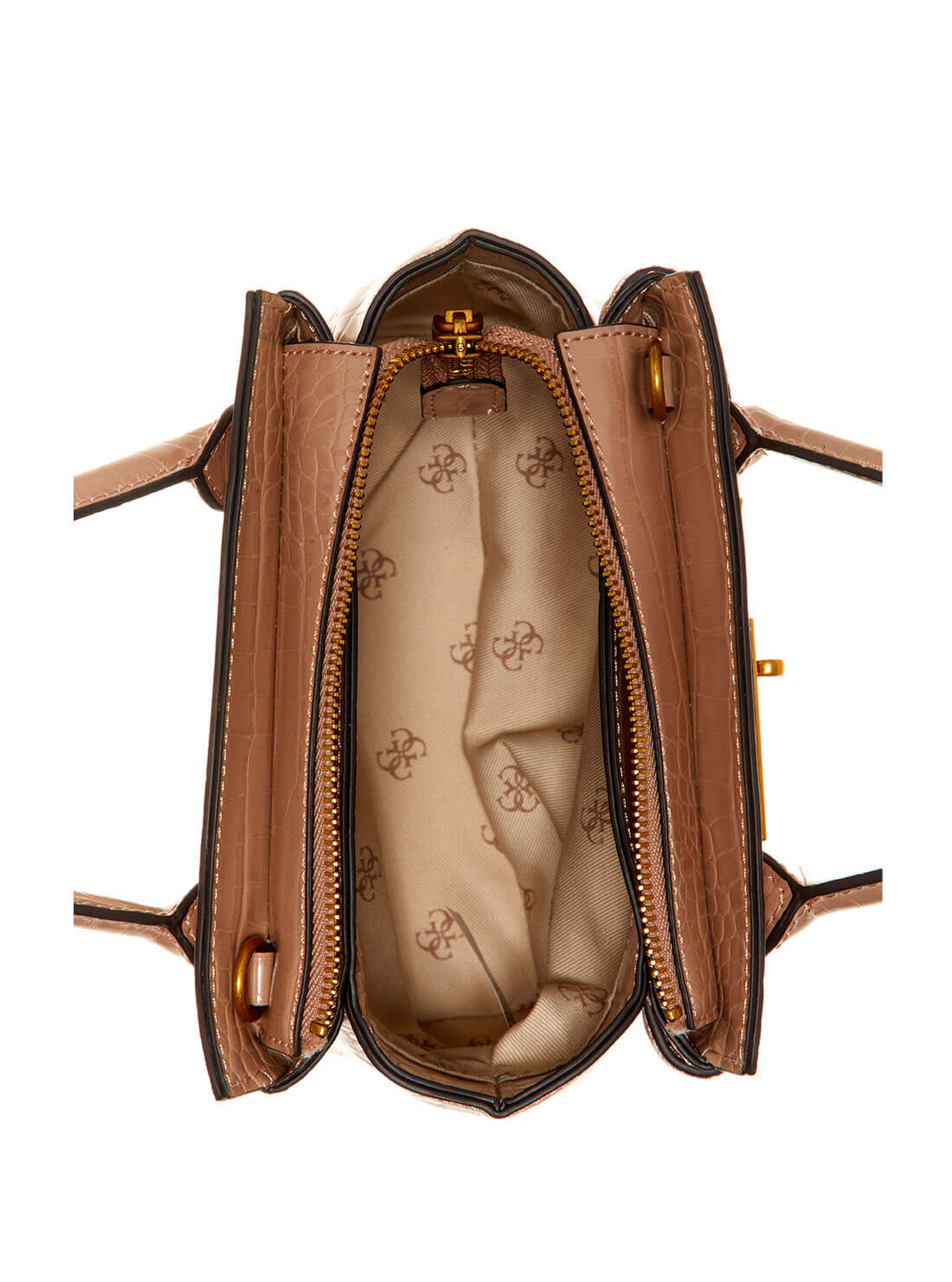 GUESS Women's Camel Croc Enisa Mini Satchel CA842176 Inside View