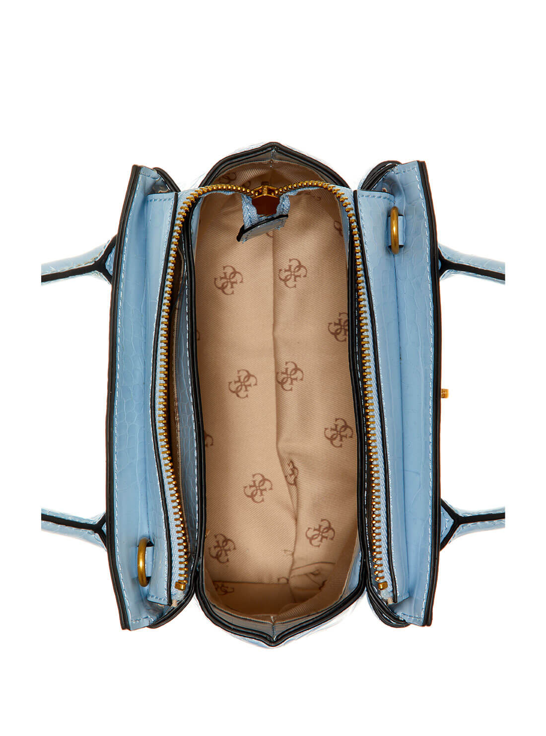 GUESS Women's Blue Croc Enisa Mini Satchel CA842176 Inside View