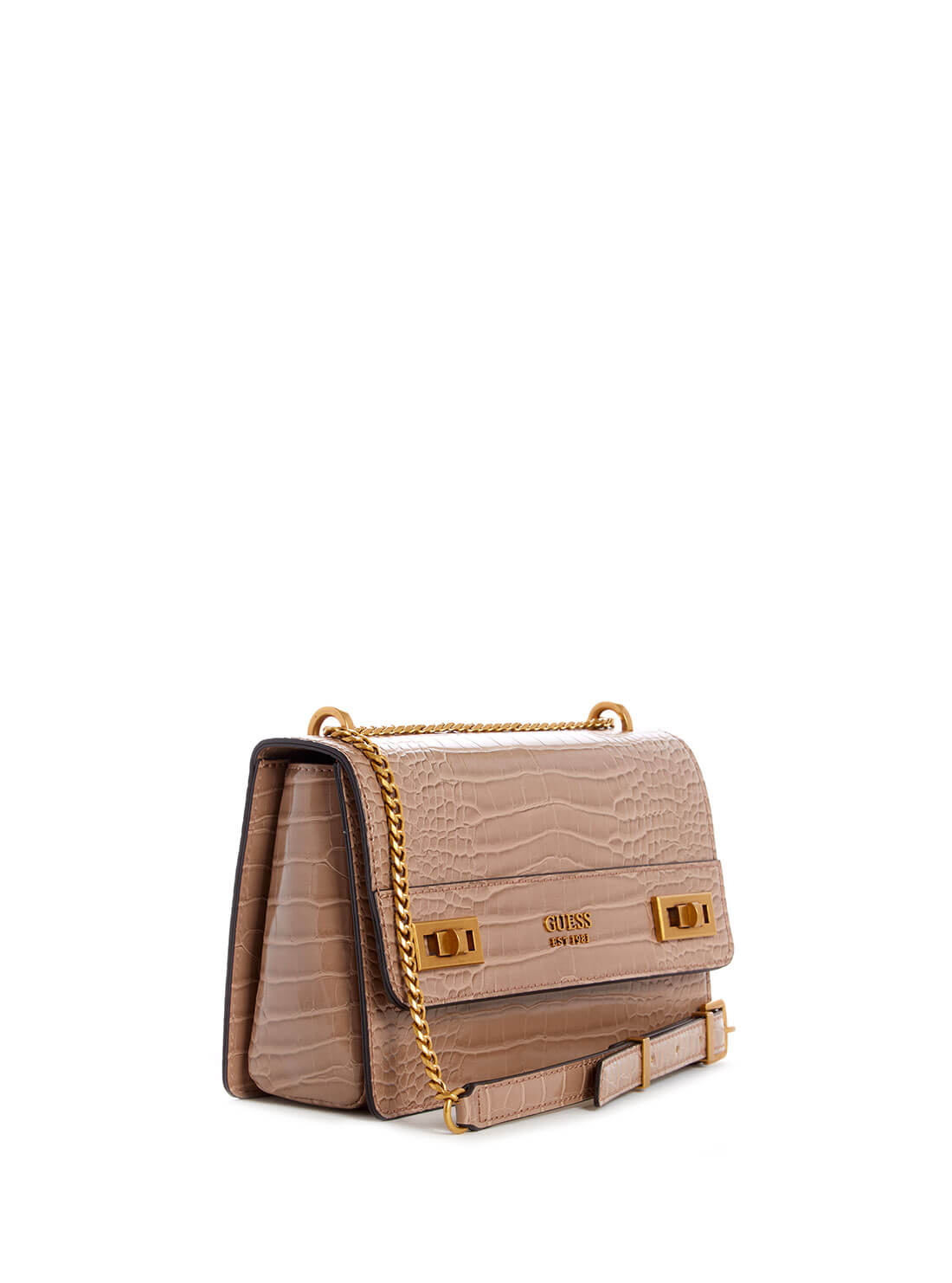 GUESS Womens  Taupe Katey Convertible Crossbody CB787021 Front Side View