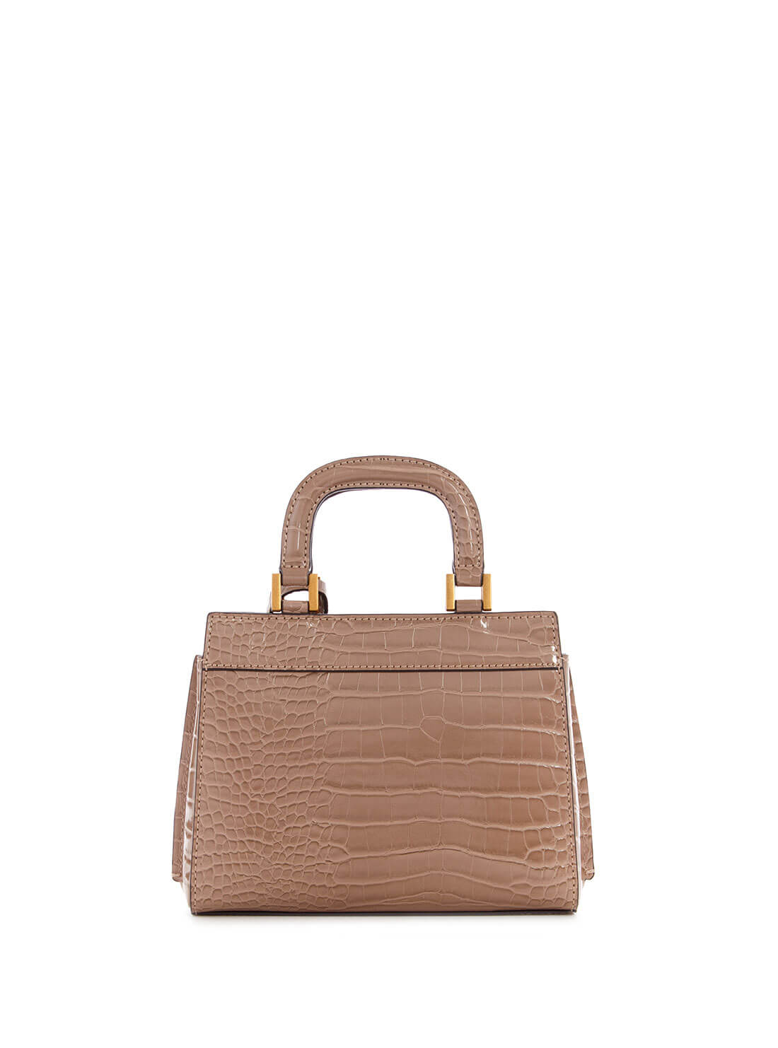 GUESS Womens  Taupe Croc Katey Mini Satchel CB787076 Back View