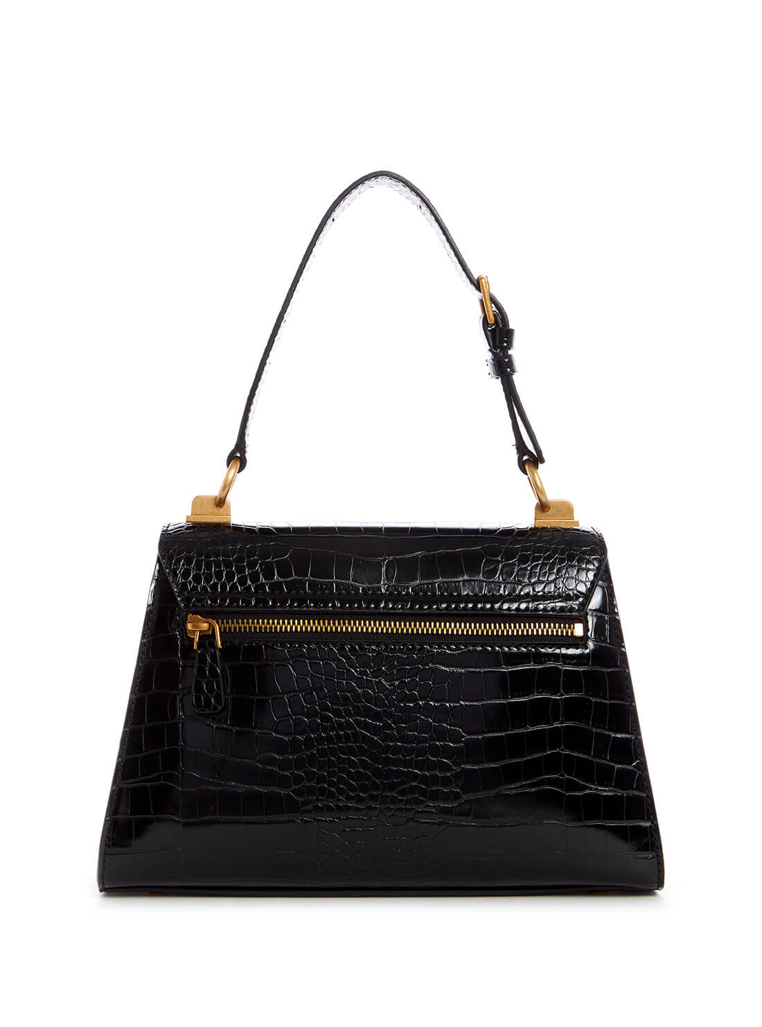 GUESS Womens  Black Croc Stephi Shoulder Bag CB787520 Back View