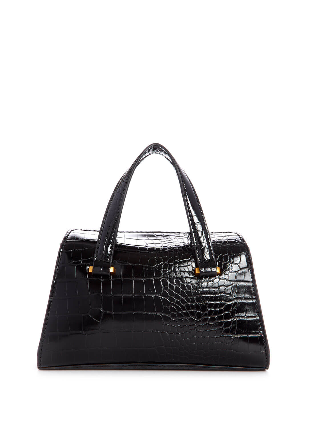 GUESS Womens  Black Croc Stephi Mini Satchel CB787576  Back View