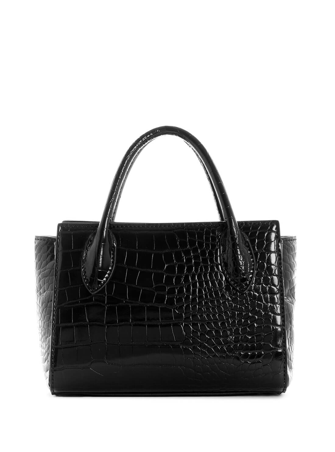 GUESS Womens  Black Croc Enisa Mini Satchel CB842176 Back View
