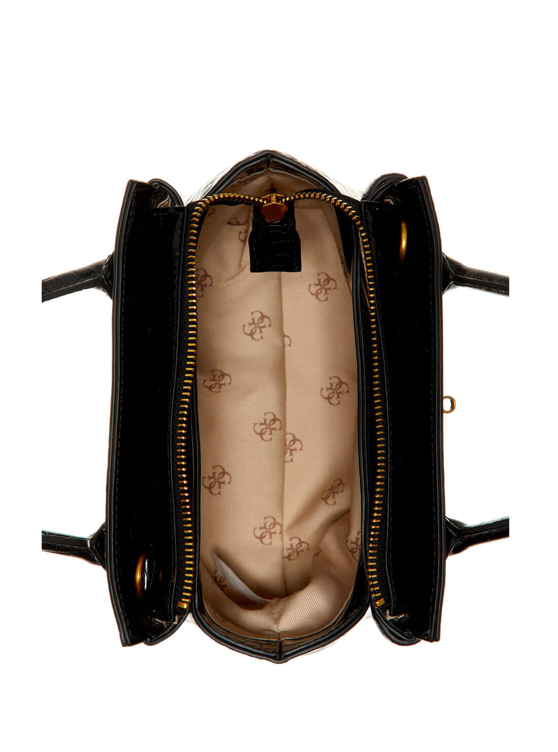 GUESS Womens  Black Croc Enisa Mini Satchel CB842176 Inside View