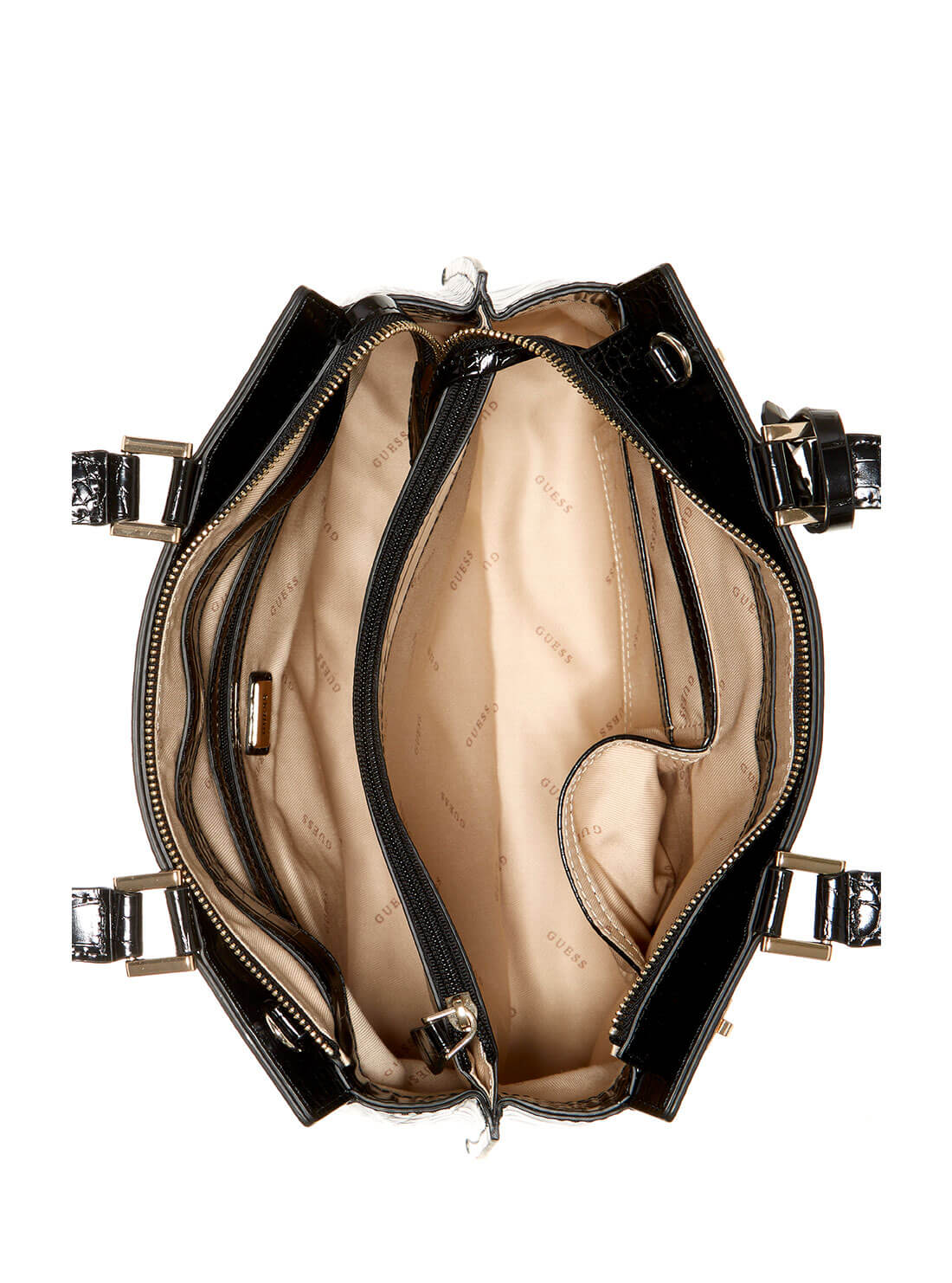 GUESS Womens  Black Katey Luxury Satchel CG787028 Inside View