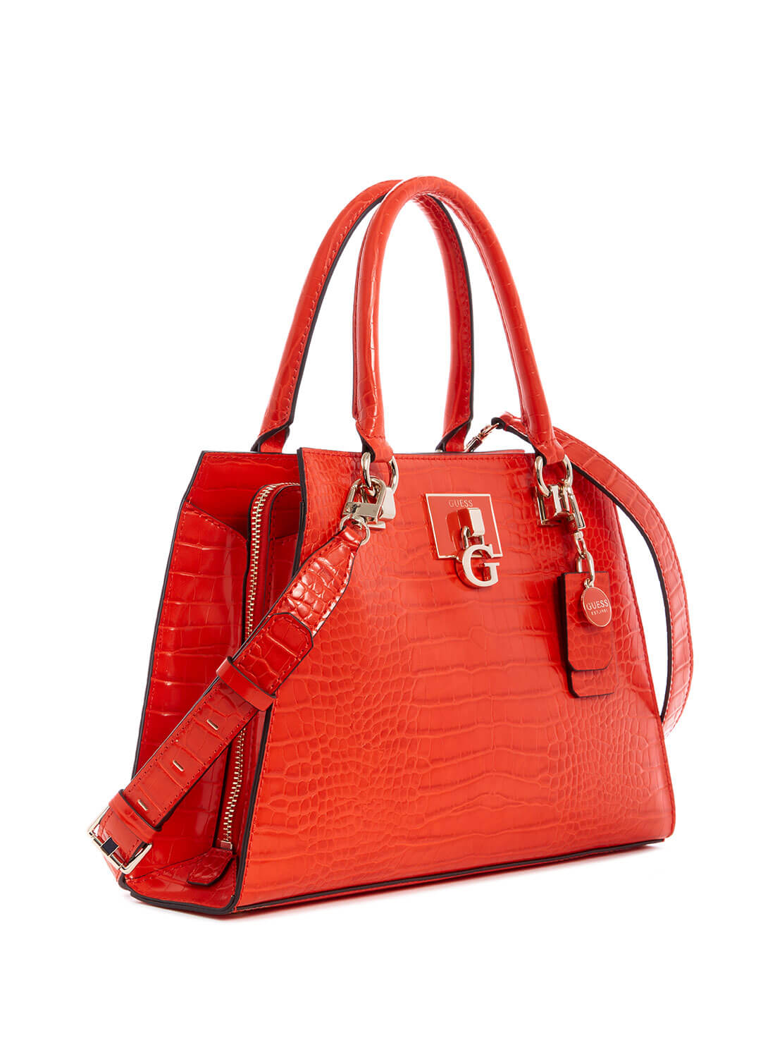 GUESS Womens  Red Stephi Girlfriend Satchel CG787507 Front Side View