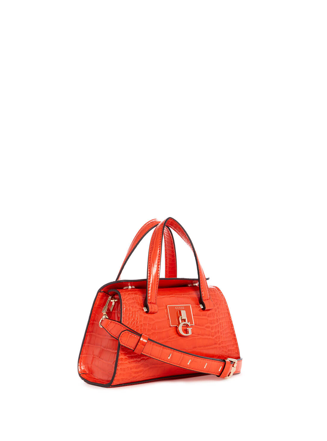 GUESS Womens  Red Stephi Mini Satchel CG787576 Front Side  View
