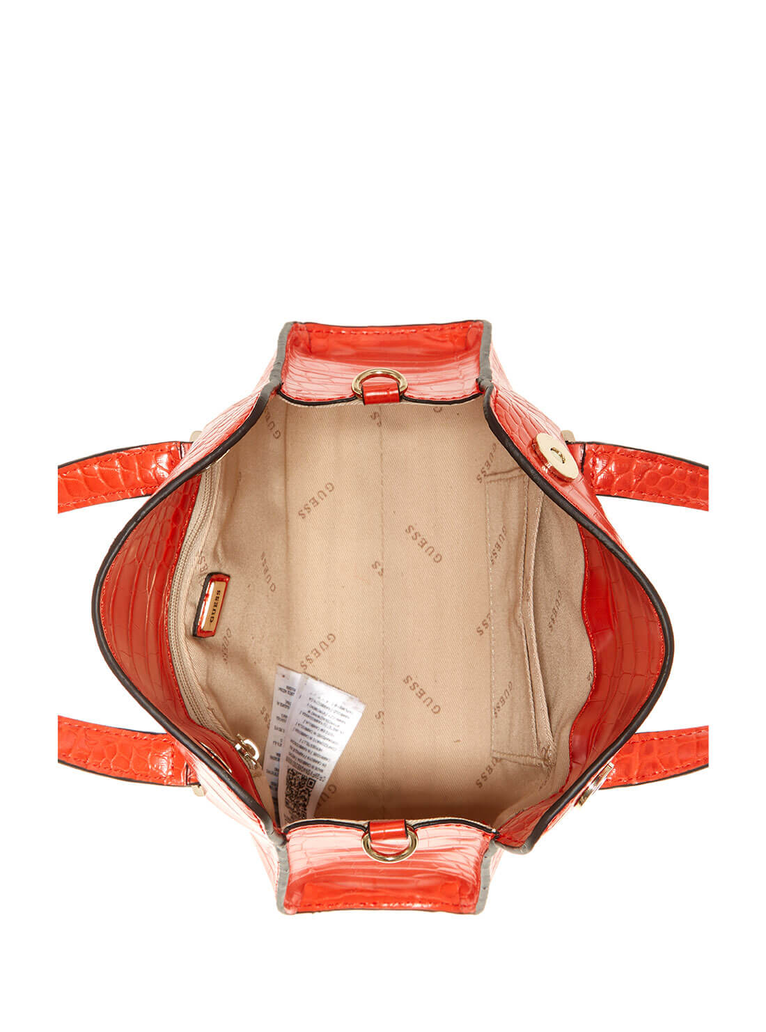 GUESS Womens  Red Stephi Mini Satchel CG787576 Inside View
