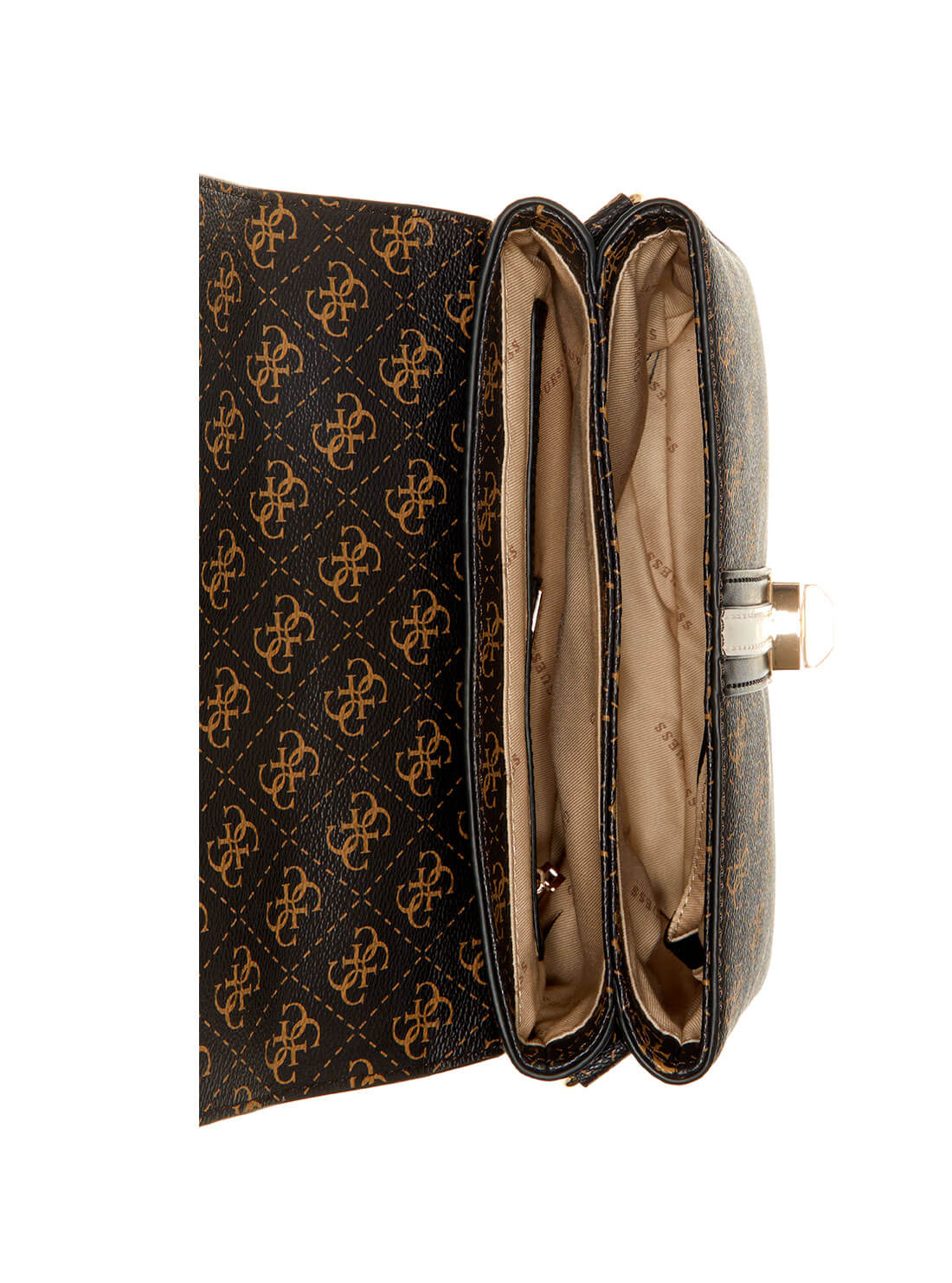 GUESS Women's Brown Multi Kasinta Satchel EB840520 Inside View