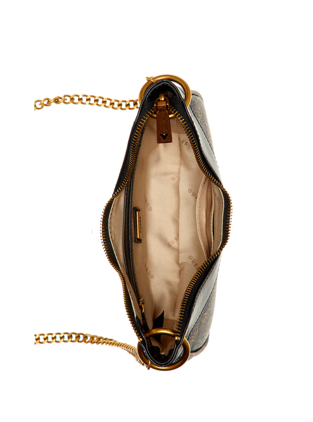GUESS Women's Brown Multi Kasinta Mini Hobo Satchel EB840576 Inside View