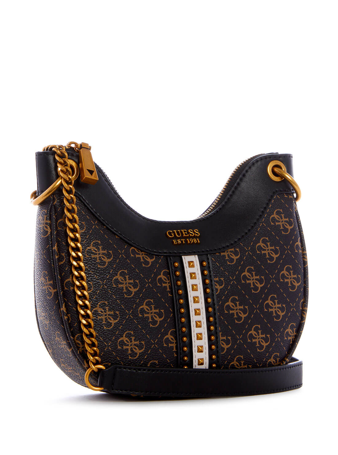 GUESS Women's Brown Multi Kasinta Mini Hobo Satchel EB840576 Front Side View