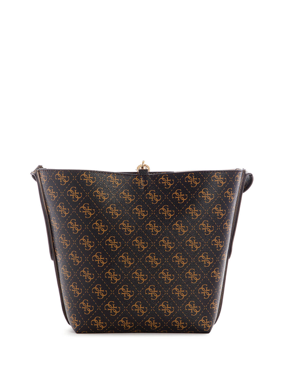 GUESS Women's Eco Black Brown Brenton Bucket Bag ESG839001 Back View