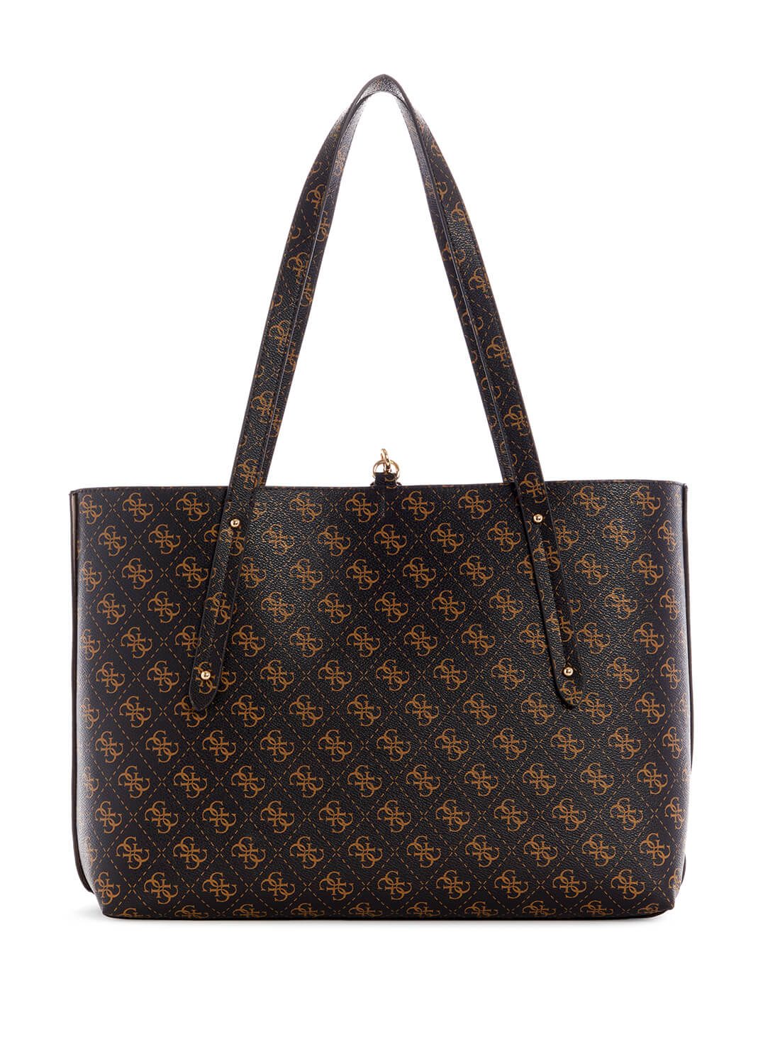 GUESS Women's Eco Black Brown Brenton Tote Bag ESG839023 Back View
