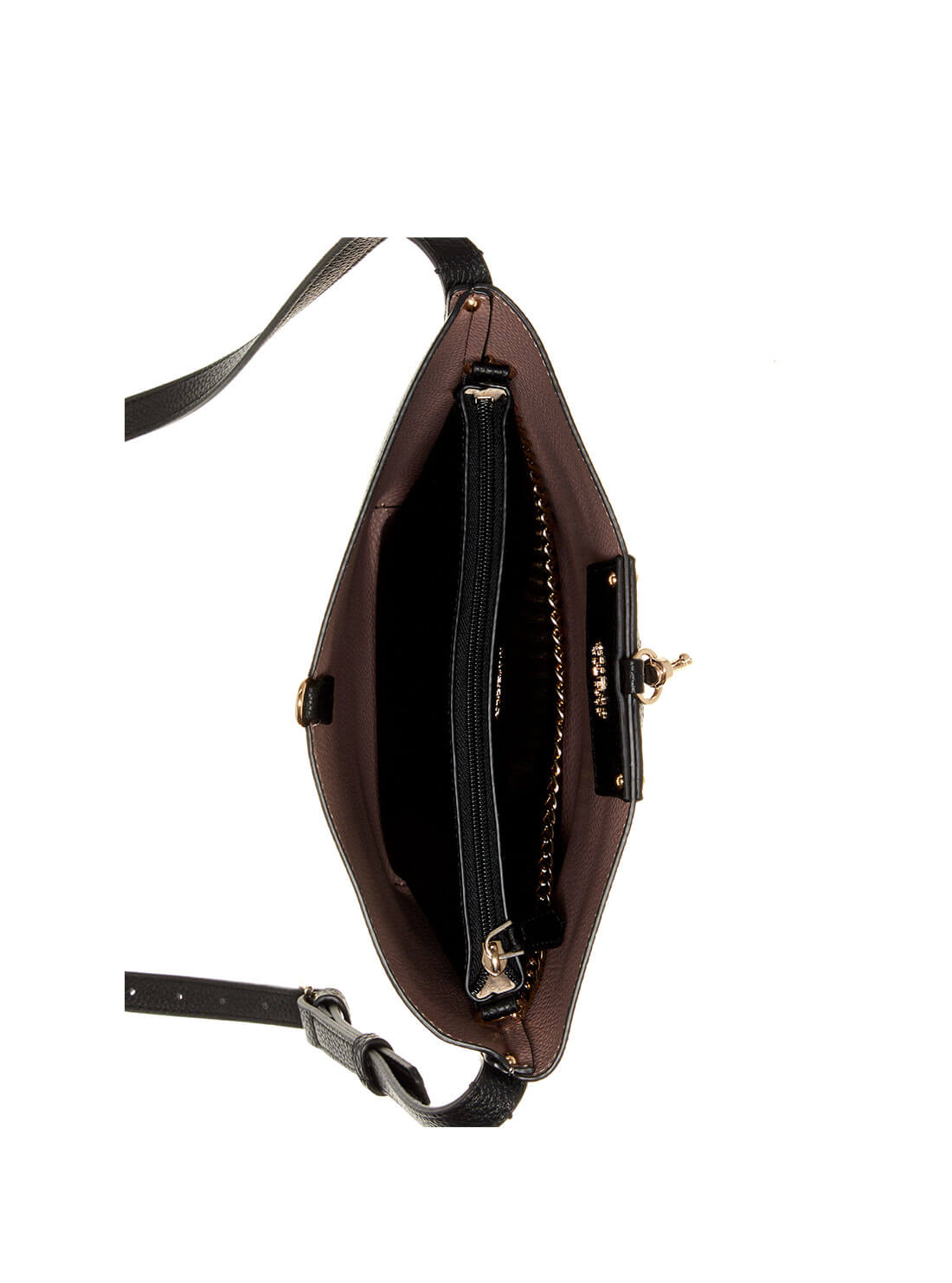 GUESS Women's Eco Black Brenton Bucket Bag EVG839001 Inside View