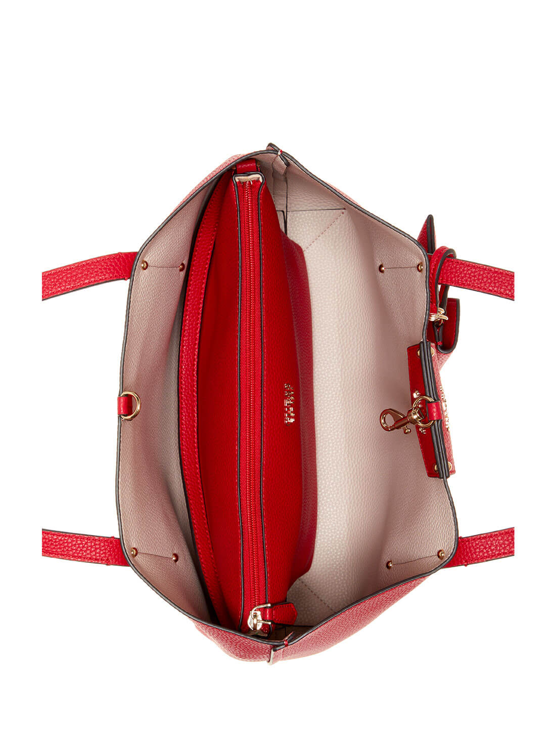 GUESS Women's Eco Red Brenton Tote Bag EVG839023 Inside View