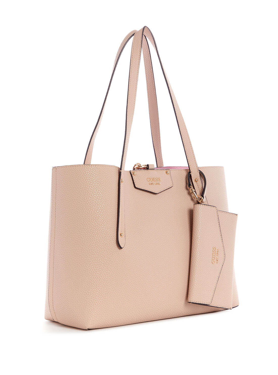 GUESS Women's Eco Pink Brenton Tote Bag EVG839023 Front Side View