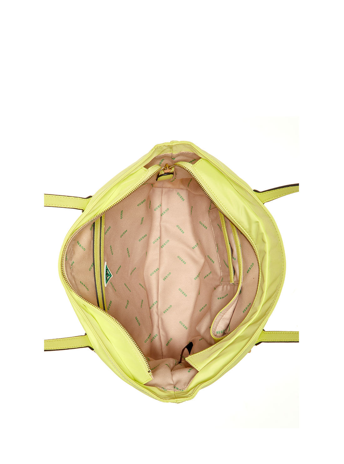 GUESS Women's Eco Lime Green Gemma Tote Bag EYG839523 Inside View