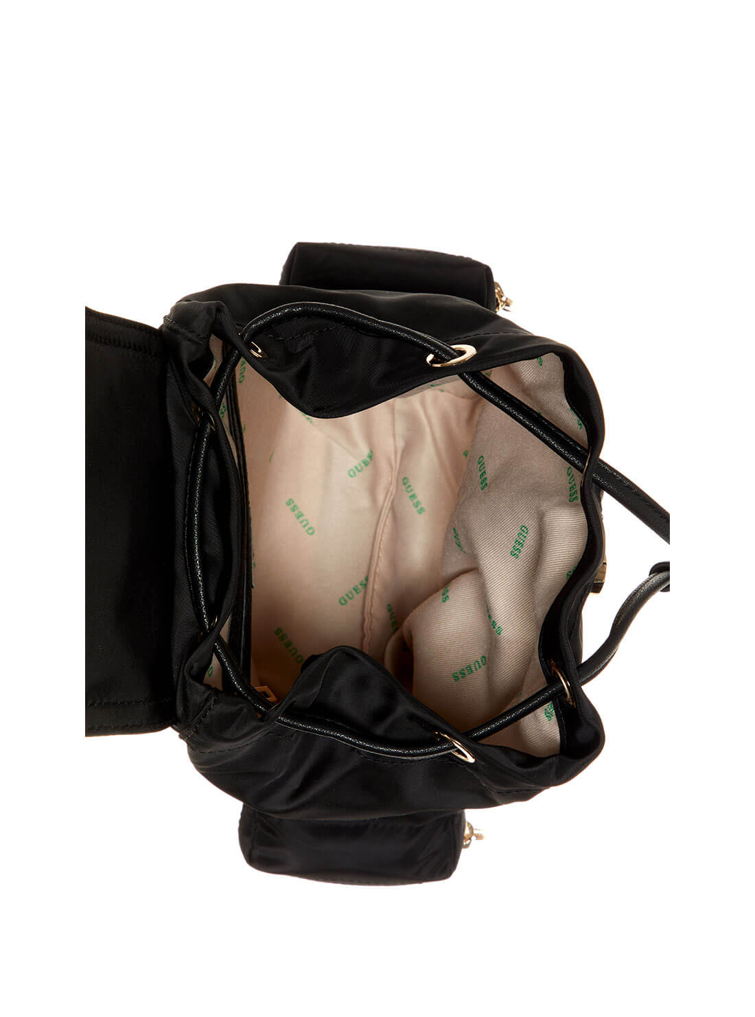 GUESS Women's Eco Black Gemma Small Backpack EYG839531 Inside View