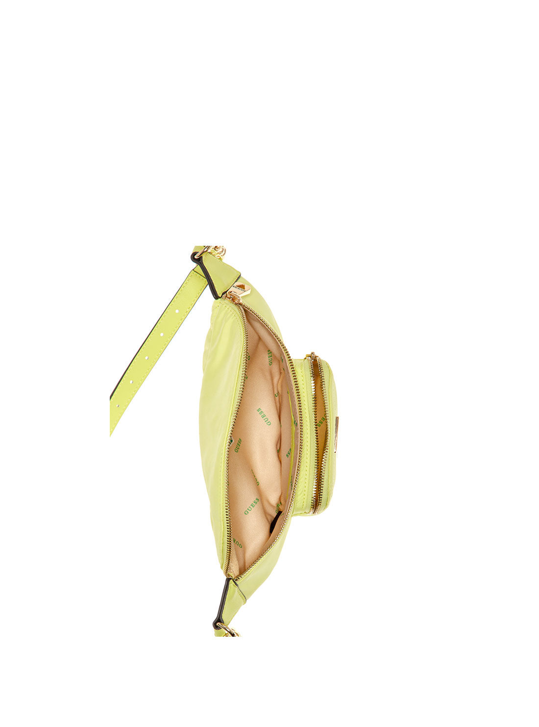 GUESS Women's Eco Lime Green Gemma Sling Crossbody Bag EYG839580 Inside View