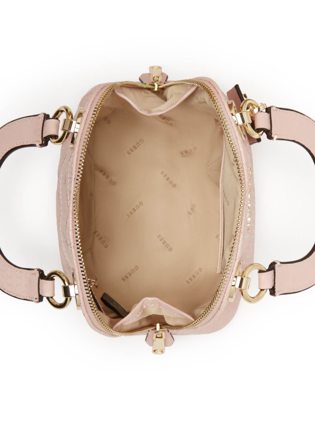 GUESS Womens Pink Cathleen Small Dome Crossbody Satchel GG773705 Inside View
