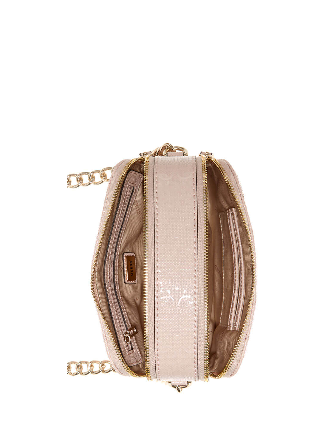 GUESS Womens Pink Noelle Crossbody Camera Bag GG787914 Inside View