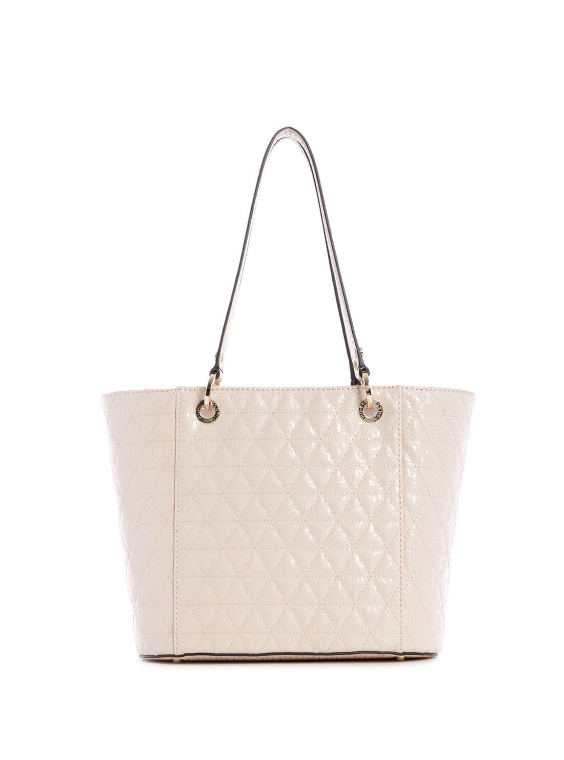 GUESS Womens Pink Patent Noelle Small Elite Tote Bag GG787922 Back View