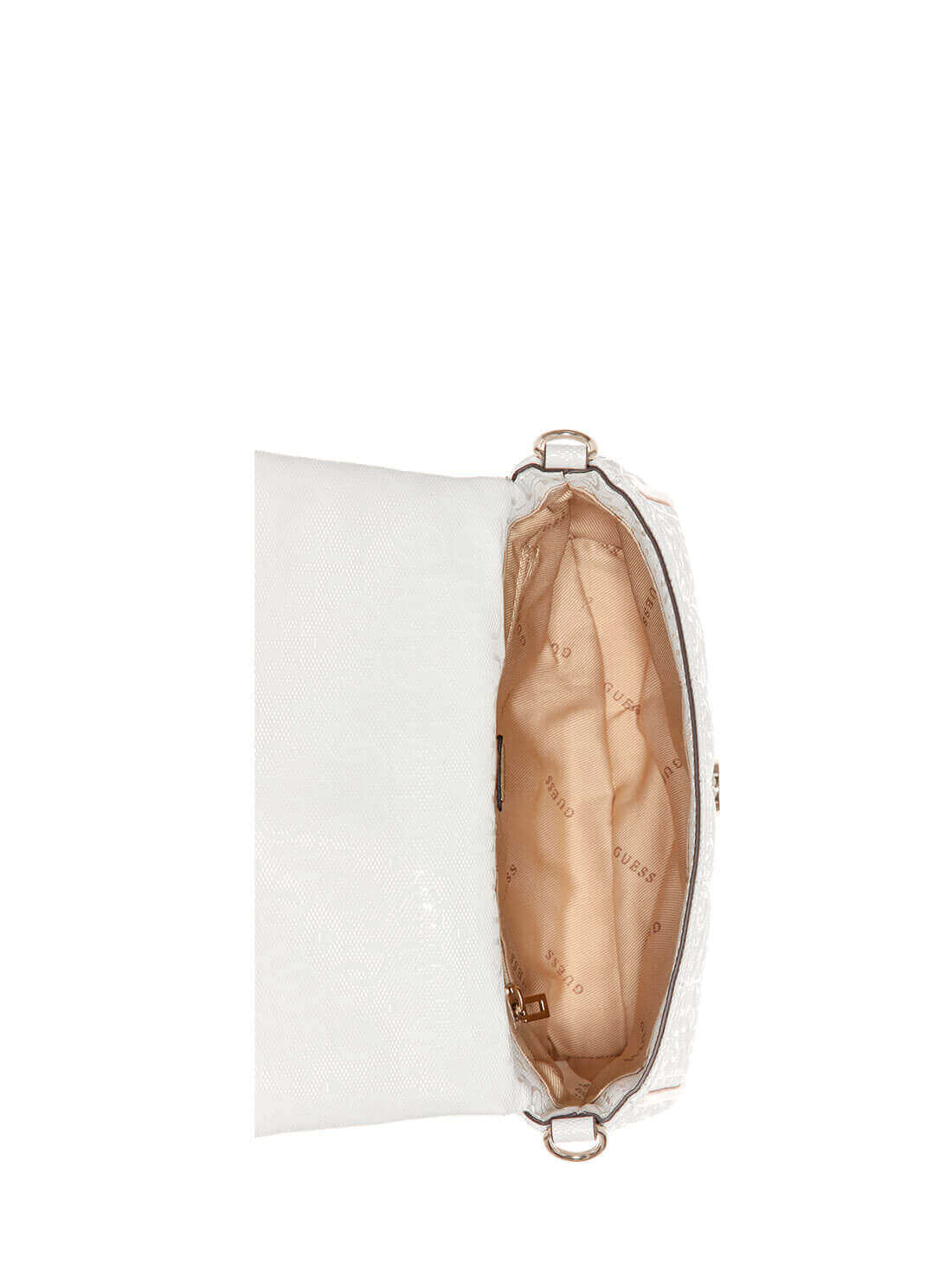 GUESS Womens White Kobo Mini Crossbody Bag GG841178 Inside View
