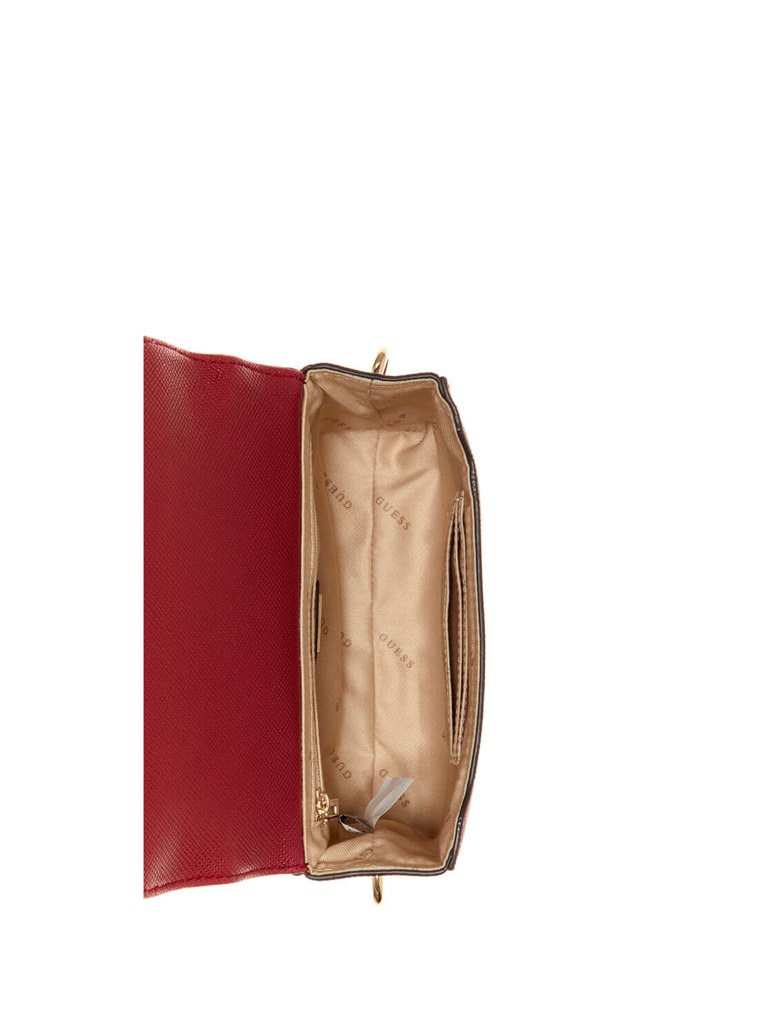 GUESS Womens Red Ynes Mini Crossbody Bag VG840278 Inside View
