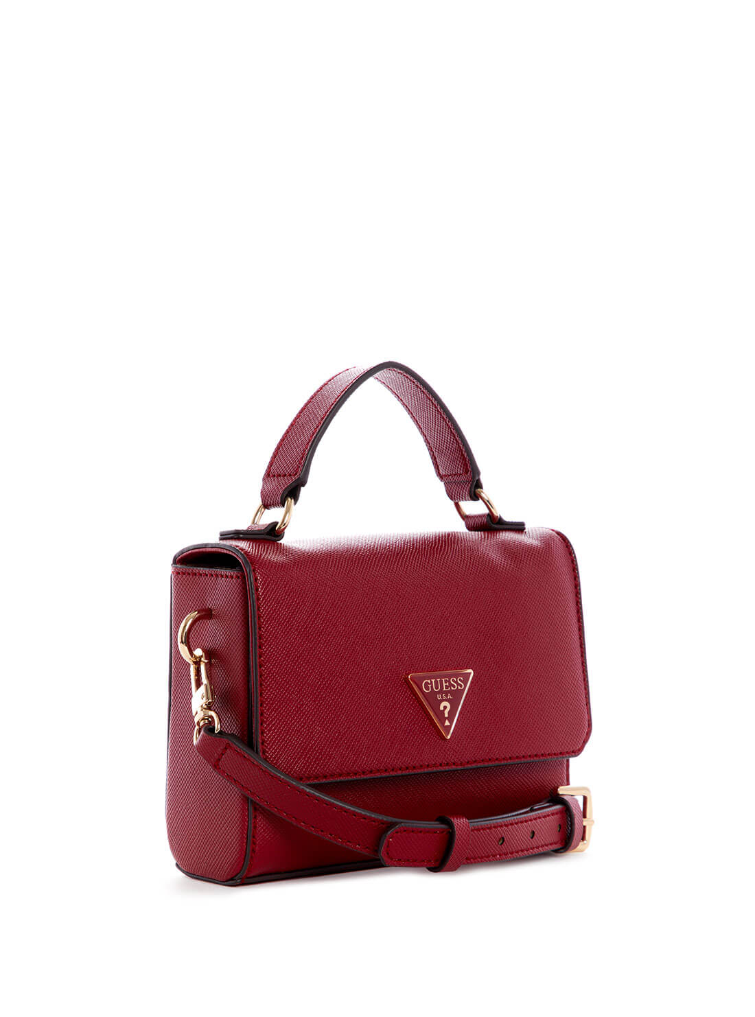 GUESS Womens Red Ynes Mini Crossbody Bag VG840278 Side View