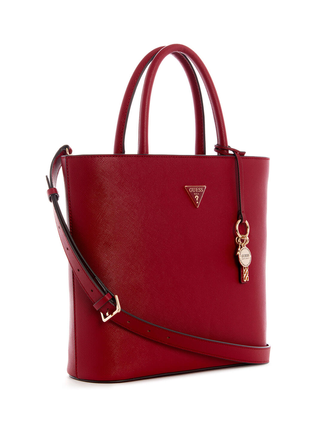 GUESS Beet Red Ynes Shopper Tote Bag VG840222 Side View