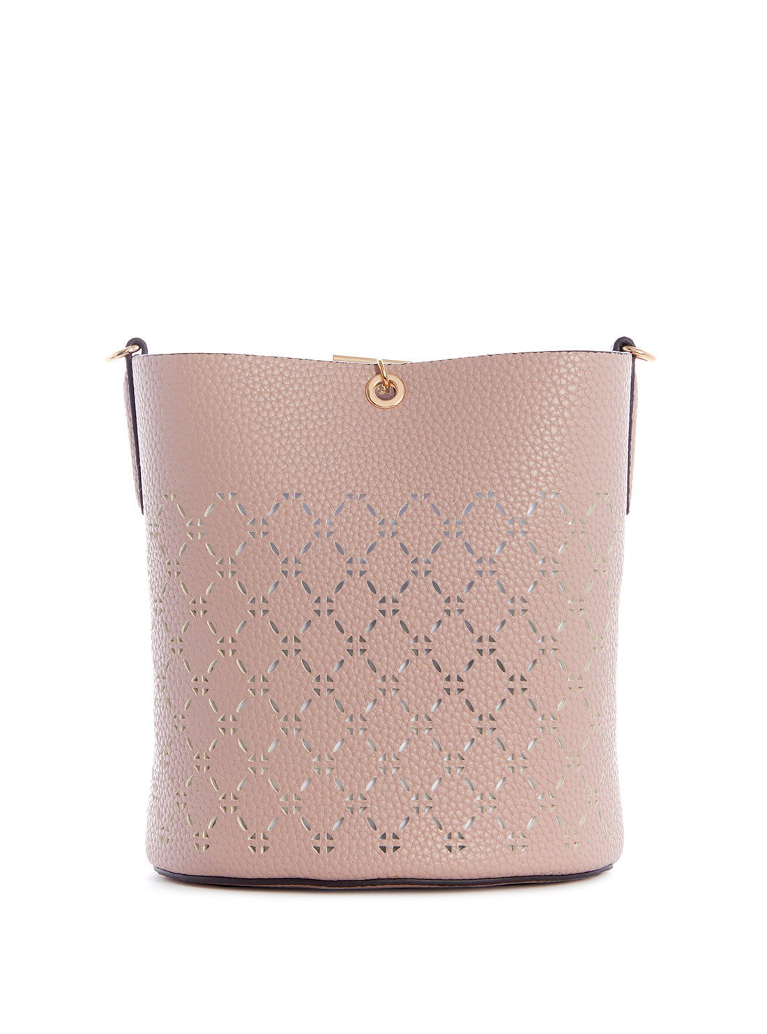 GUESS Womens Biscuit Pink Amara Bucket Bag XG849301 Back View