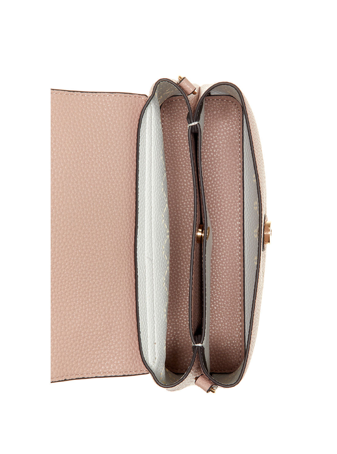 GUESS Womens Biscuit Pink Amara Crossbody Satchel XG849318 Inside View