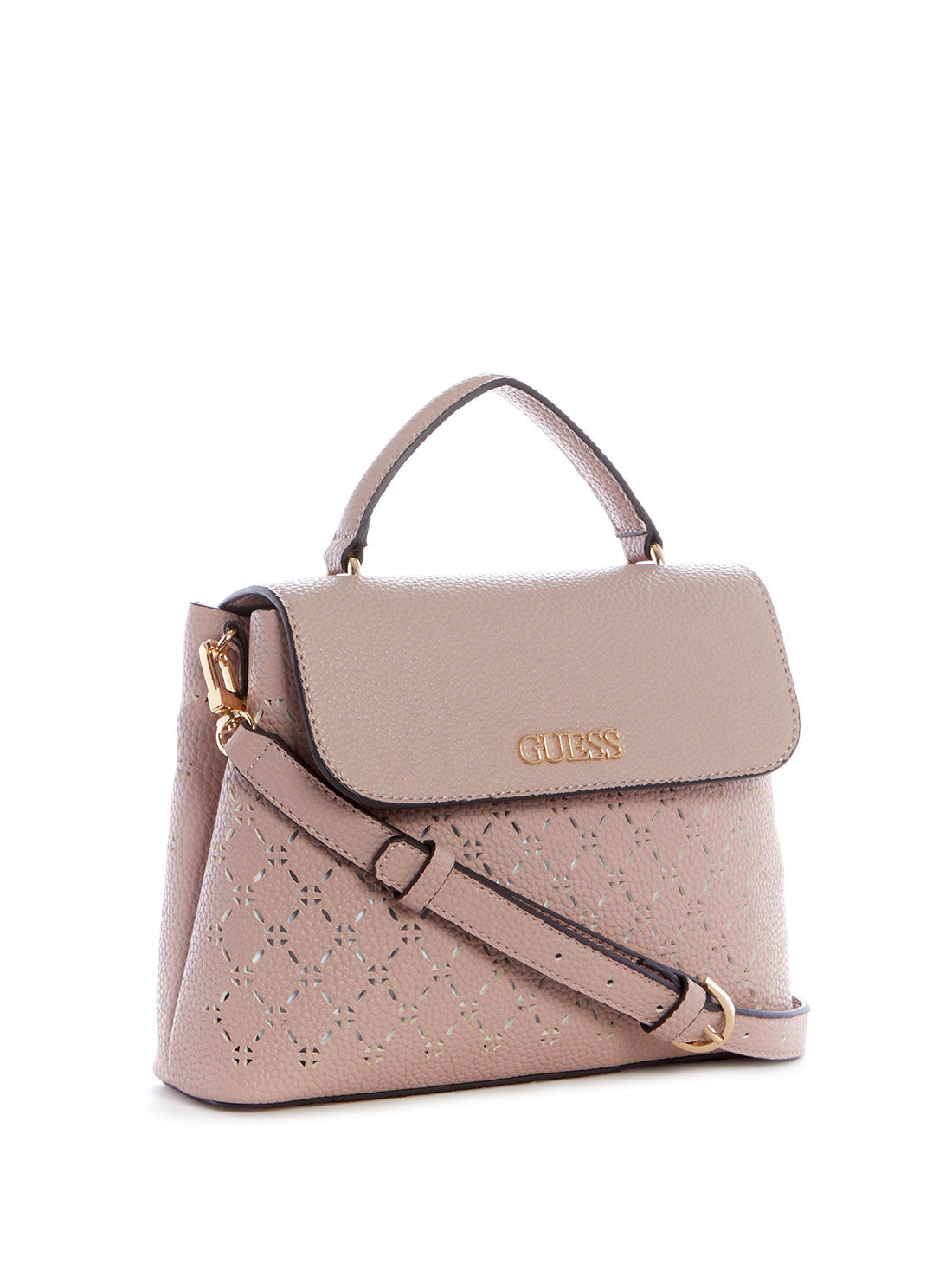 GUESS Womens Biscuit Pink Amara Crossbody Satchel XG849318 Side View