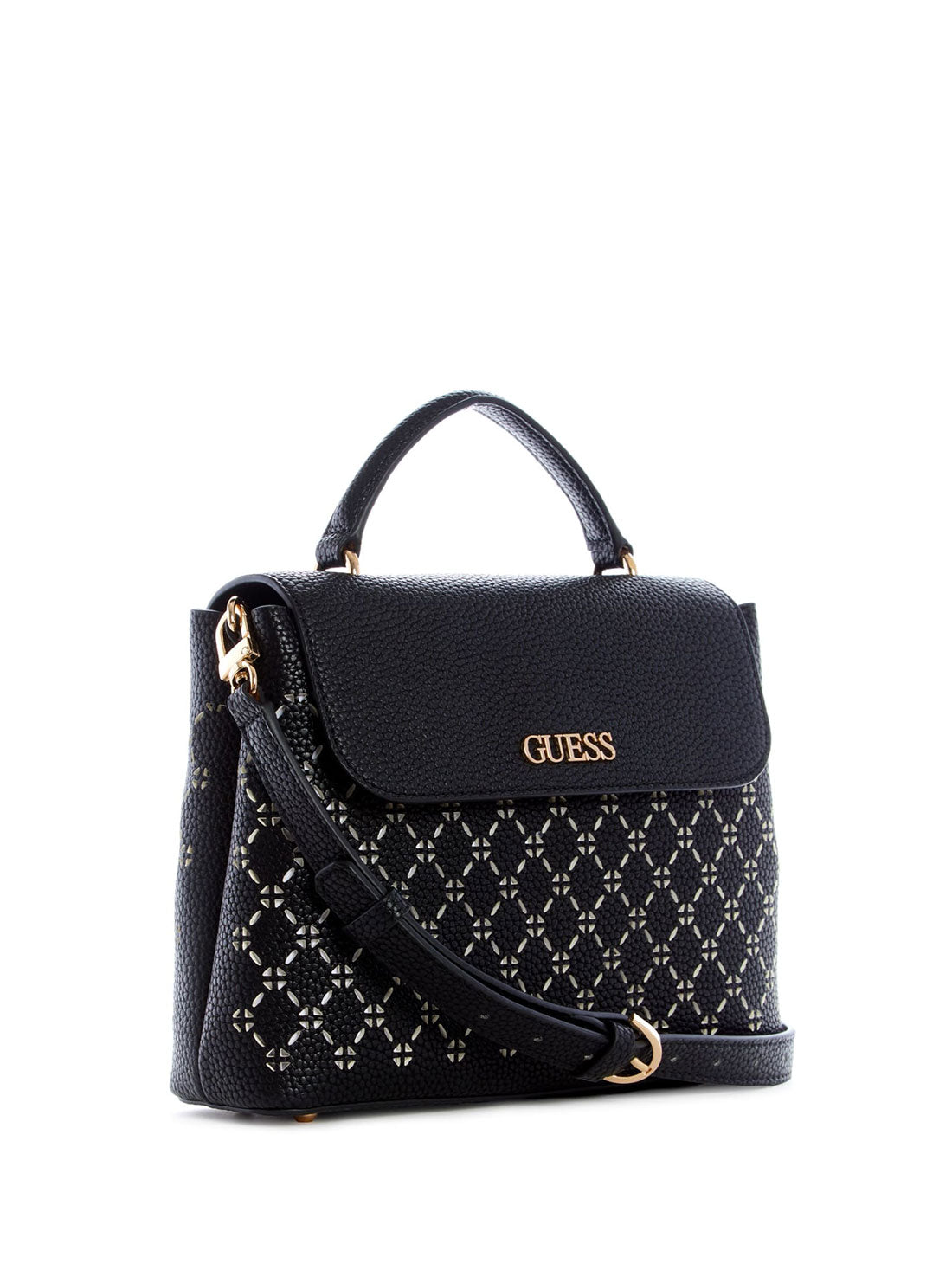 GUESS Black Amara Top Handle Flap Bag XG849318 Side View