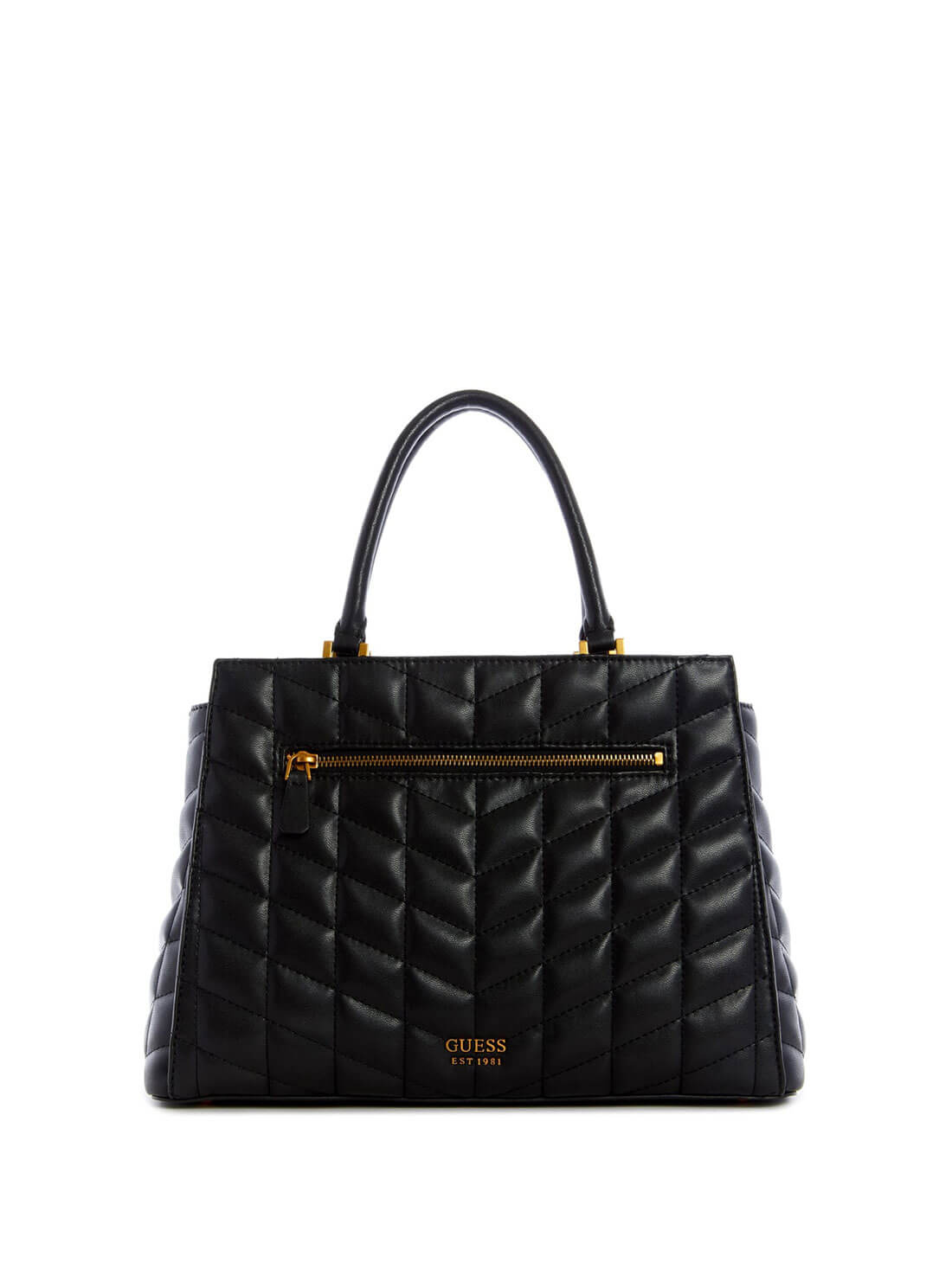 GUESS Womens Black Brera Studded Satchel QB840406 Back View