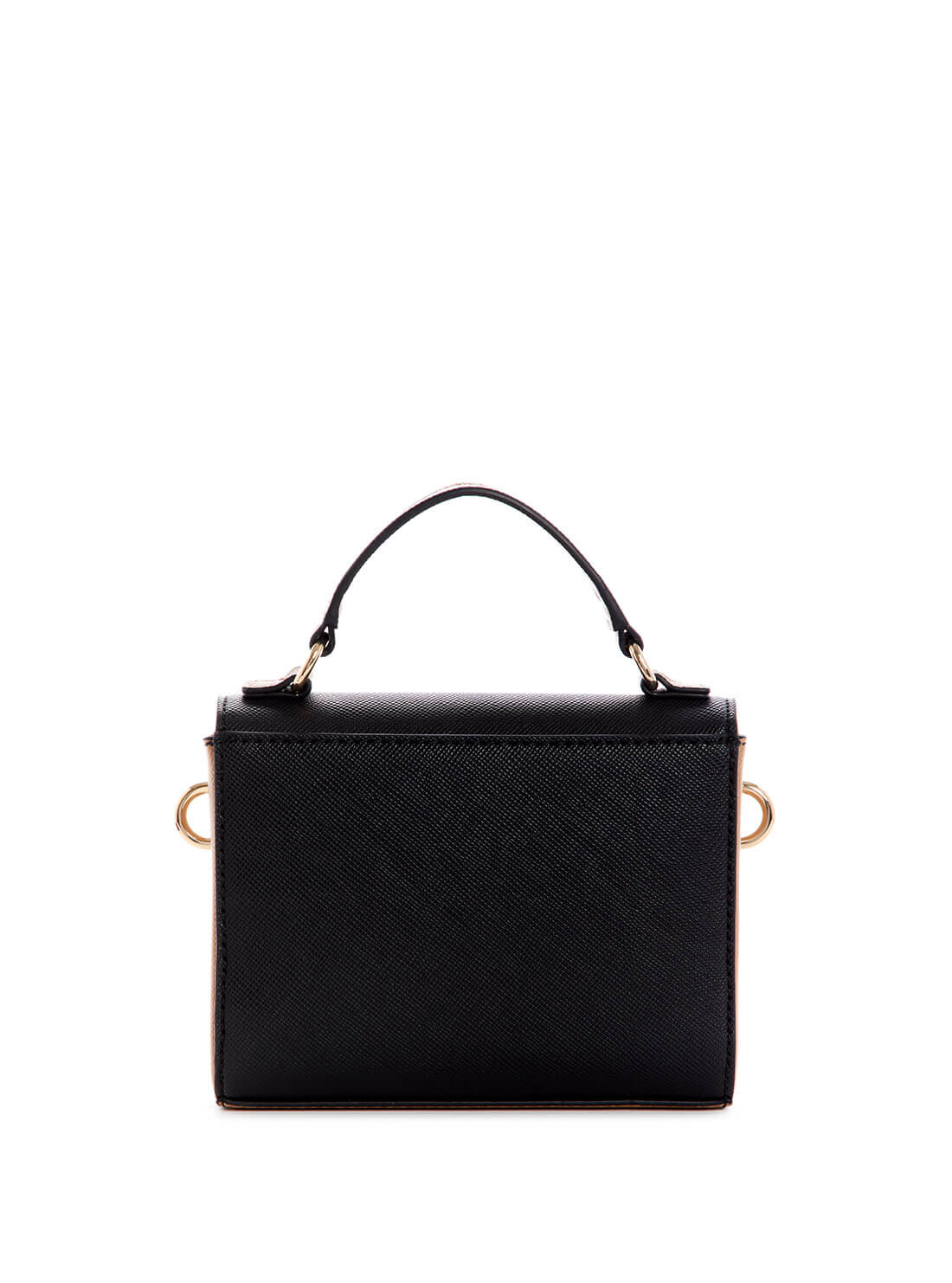 GUESS Black Multi Ynes Mini Top Handle Flap Bag VG840278 Back View