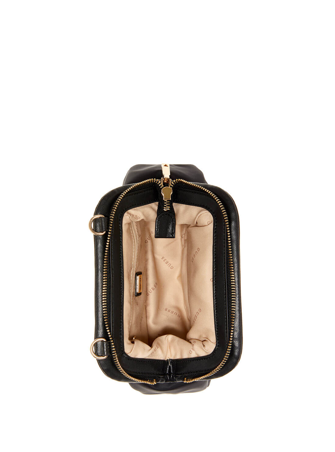 GUESS Womens Black Sharma Mini Frame Crossbody YG840177 Inside View