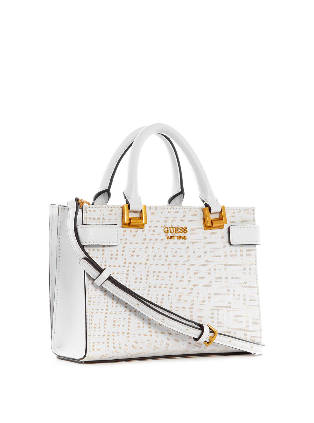GUESS Women's White Atene Mini Satchel XA841976 Side View