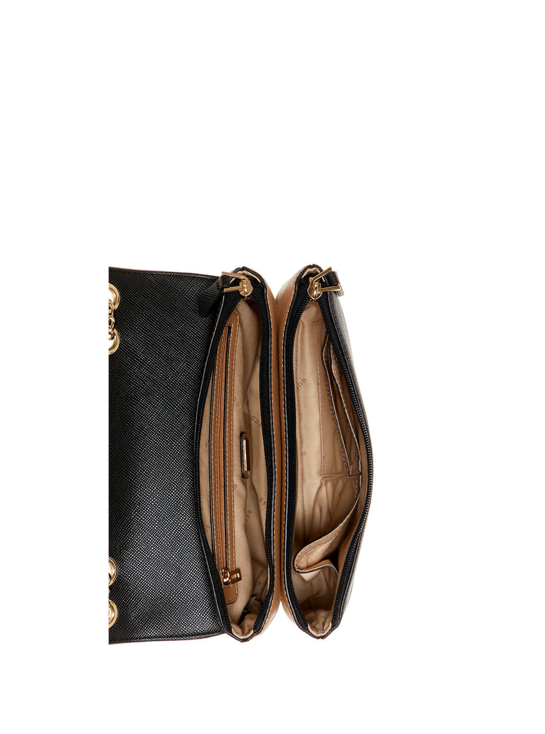 GUESS Womens Black Ynes Convertible Crossbody Bag VG840221 Inside View