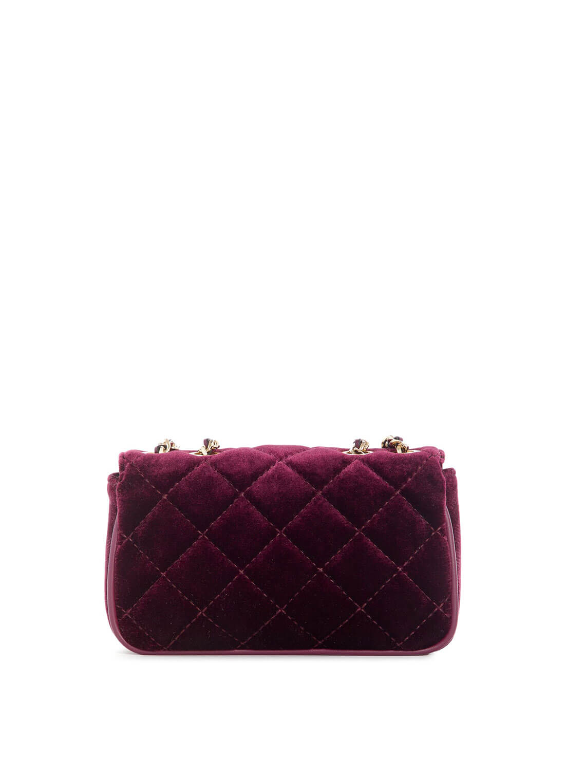 GUESS Eggplant Cessily Velvet Mico Mini Bag XG767978 Back View