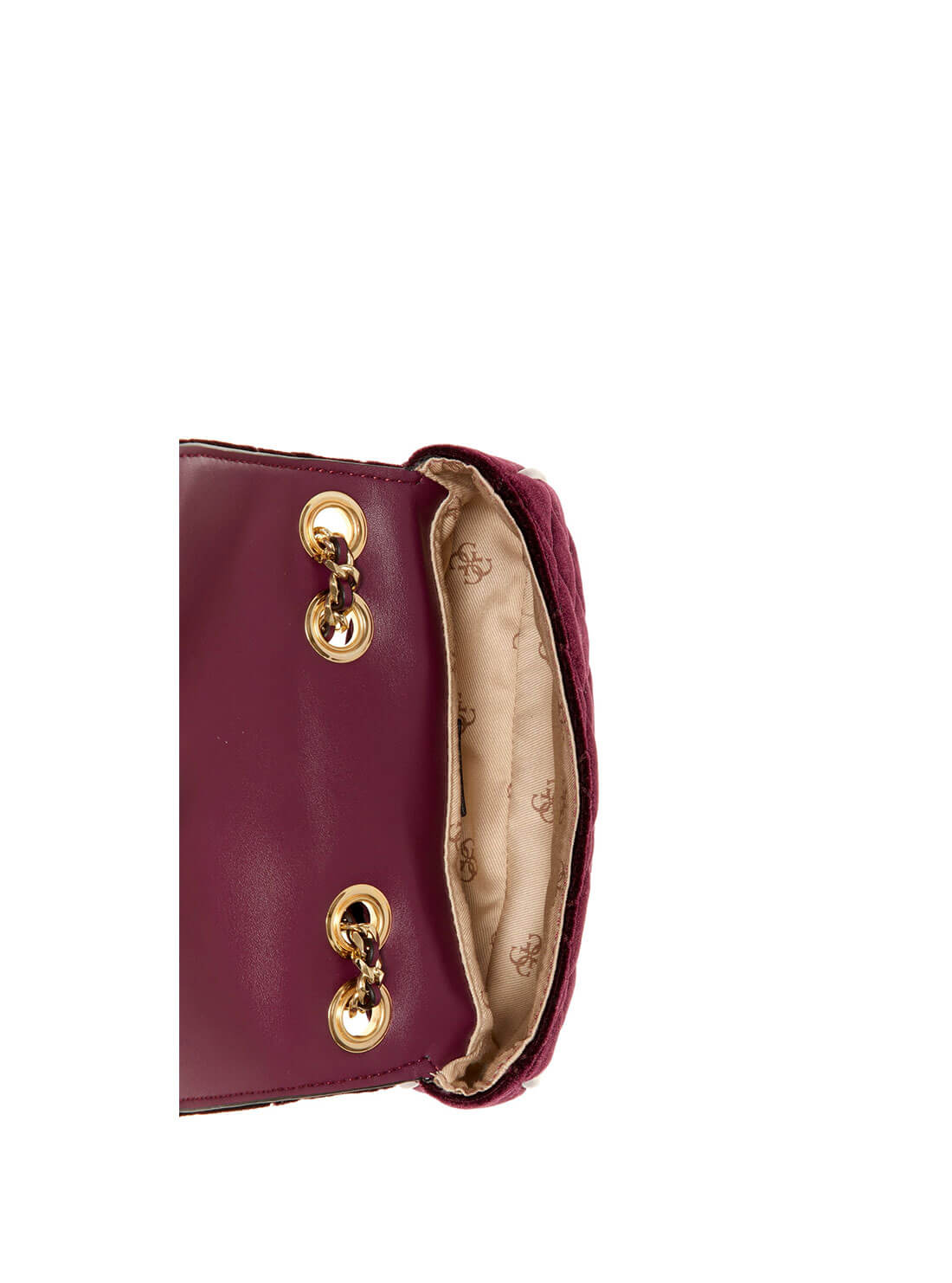 GUESS Eggplant Cessily Velvet Mico Mini Bag XG767978 Inside View
