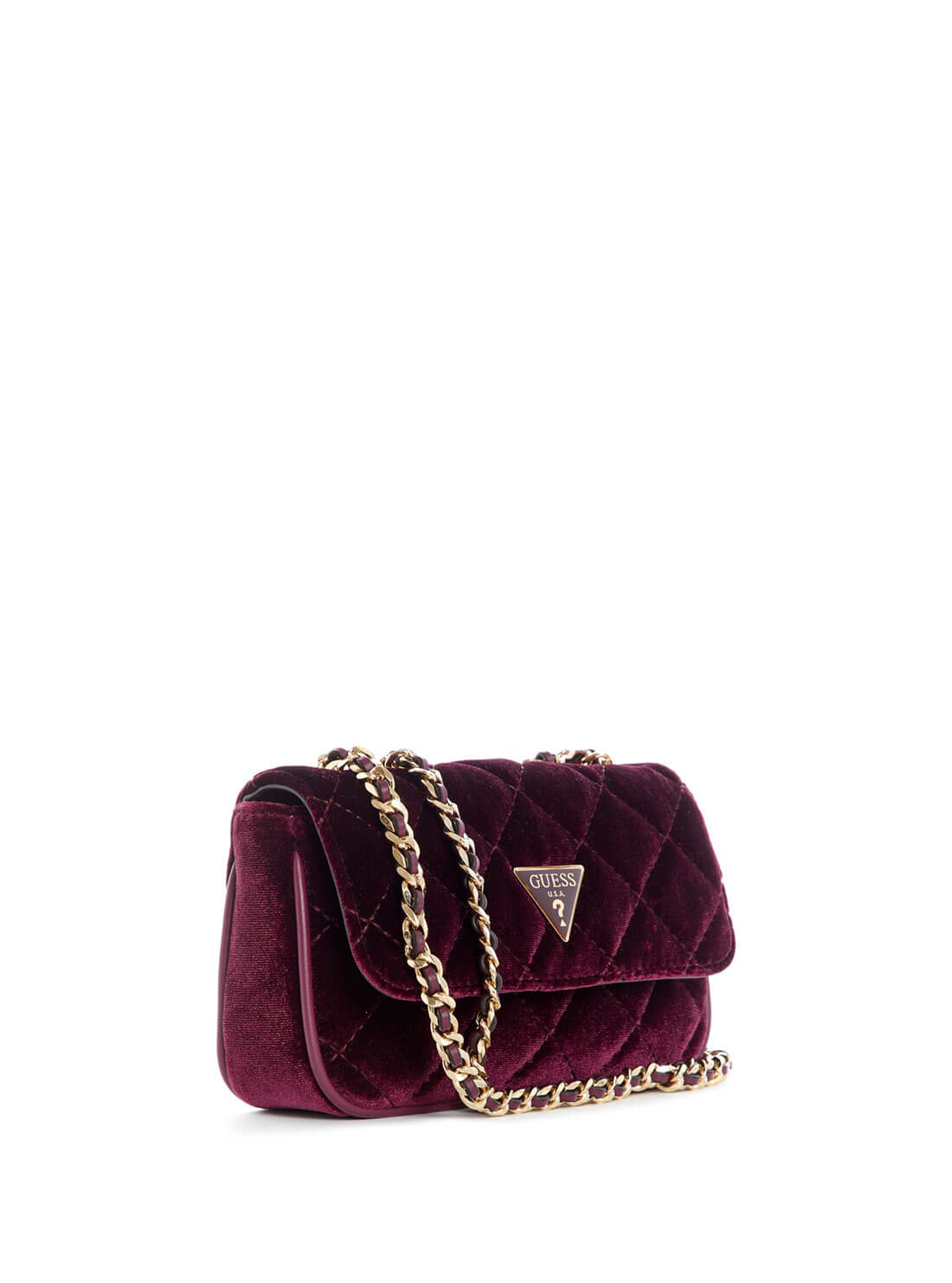 GUESS Eggplant Cessily Velvet Mico Mini Bag    XG767978 Side View