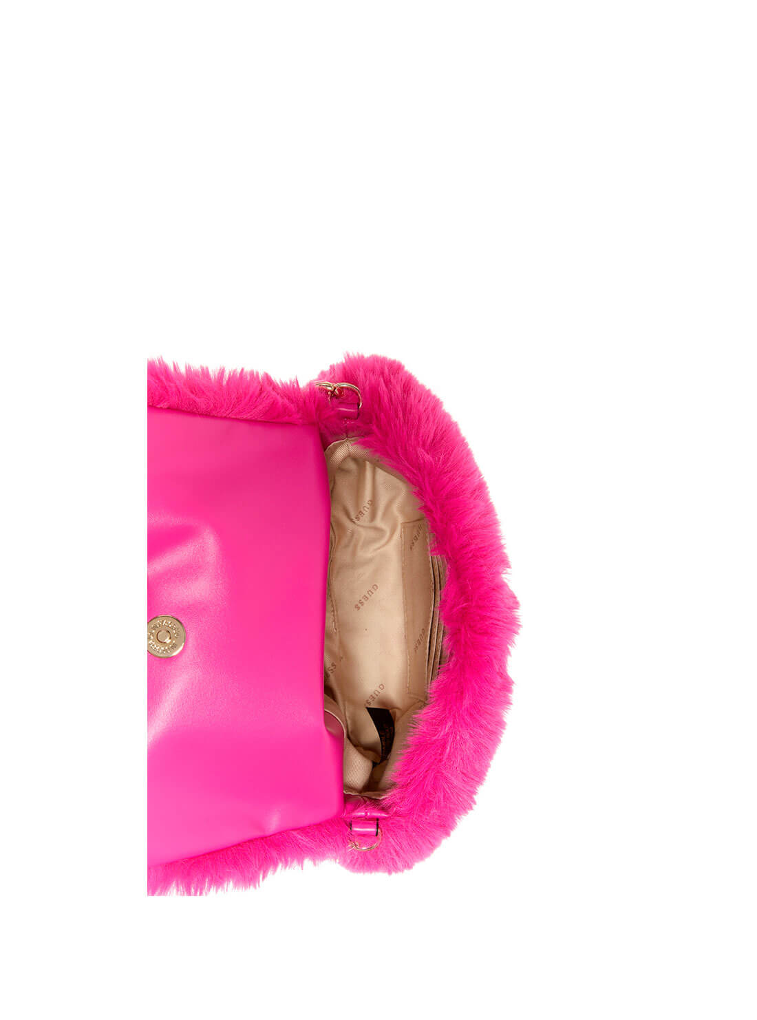 GUESS Womens Pink Giselda Crossbody Flap Bag FG839321 Inside View