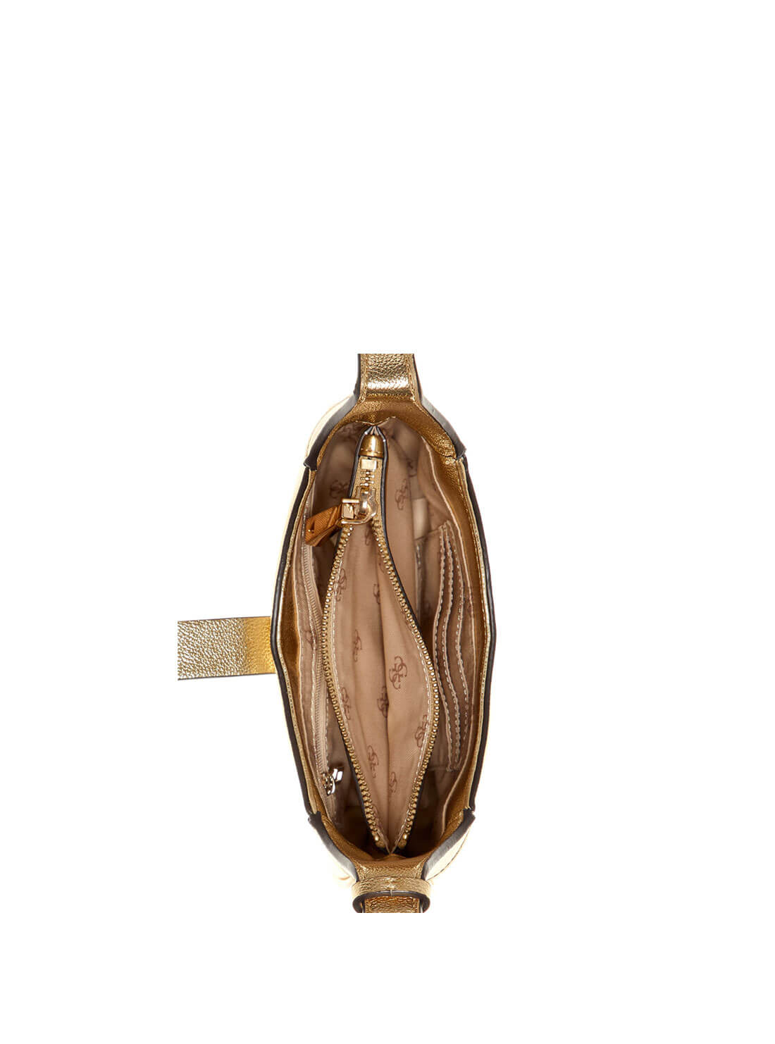 GUESS Womens  Gold Maimie Mini Hobo Bag MG840977 Inside View
