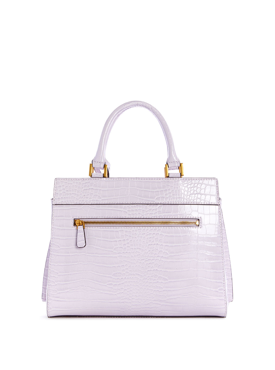GUESS Women's Lilac Katey Croc Luxury Satchel CA849426 Back View